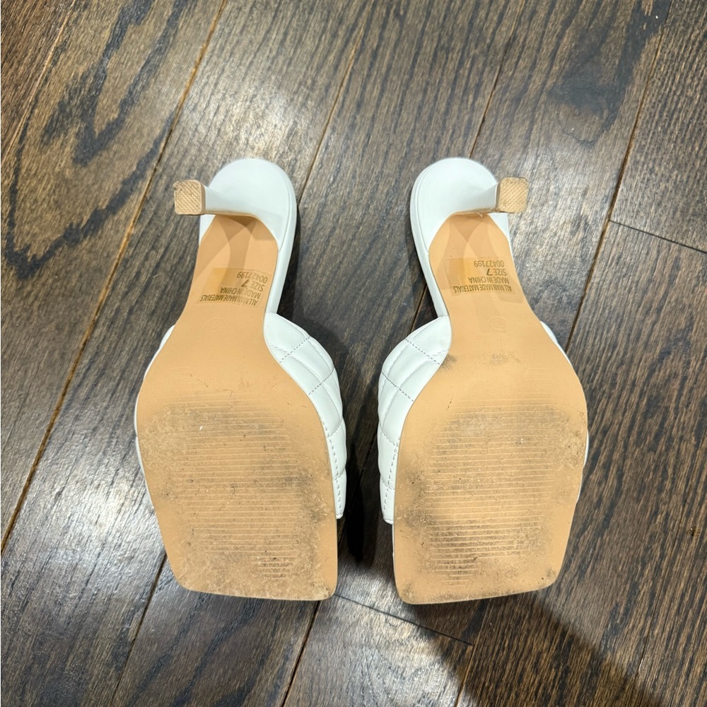Quilted Kitten Heels / Sandal / Mule - white - Picture 8 of 8